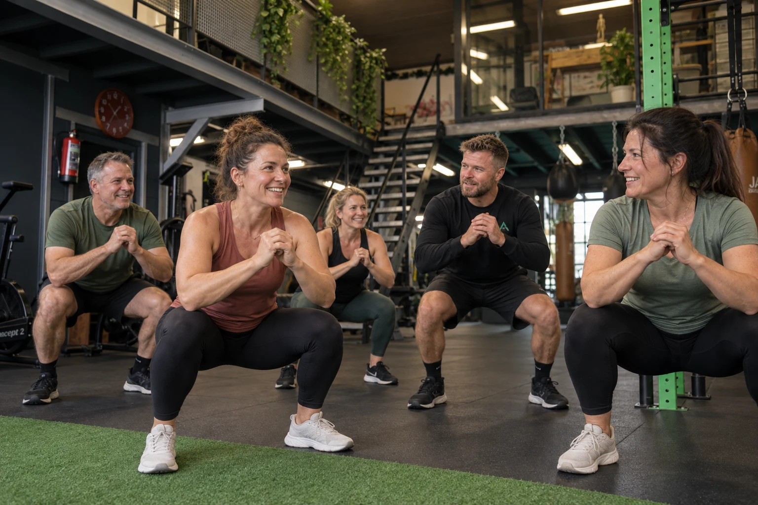 AI-impressie van samen trainen in een kleine groep